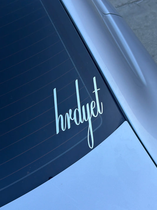 hrd yet cursive sticker